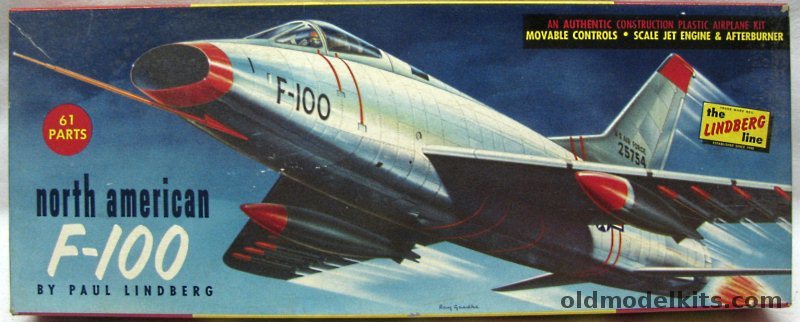 Lindberg 1/48 North American F-100 Super Sabre, 528-98 plastic model kit